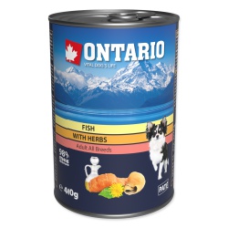 Ontario konzerva Dog Mini Fish and Salmon Oil 400g