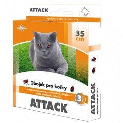 Attack antiparazitární obojek 35cm kočka
