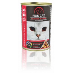 FINE CAT Konzerva pro kočky DUO Hovězí+Krůta 415g